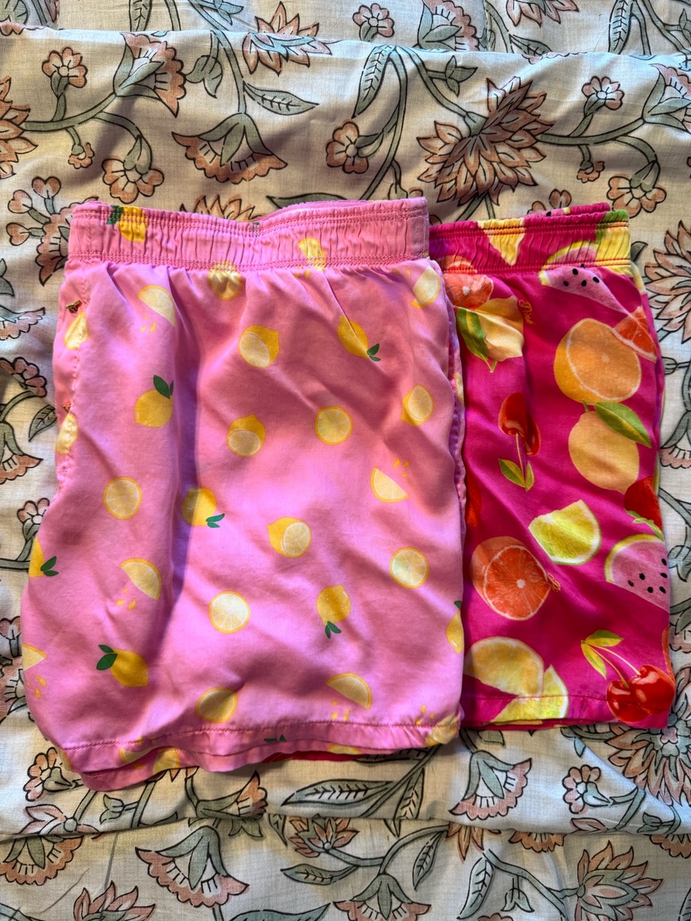 NWOT (2) PINK Victoria’s Secret Fruit Theme Lyocell Boxy Pajama Shorts